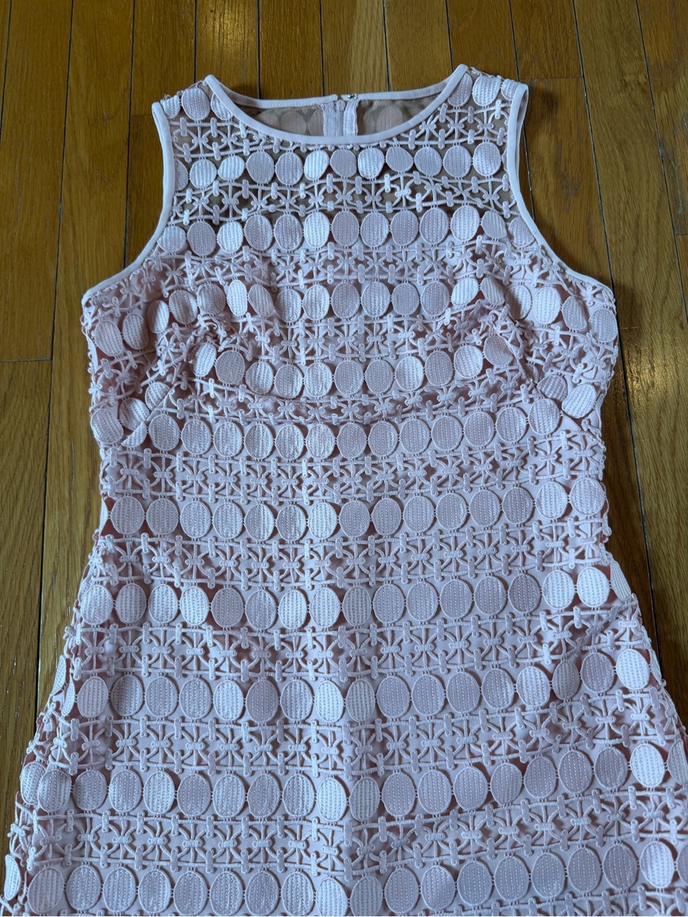 Lauren Ralph Lauren Pink Geometric Lace Sheath Dress Sleeveless Knee Length Sz 6 - Picture 3 of 7